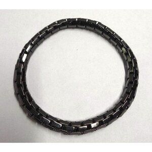 New Metal Stretch‎ Snake Double Chain-Link Bracelet Sleek Black Grey